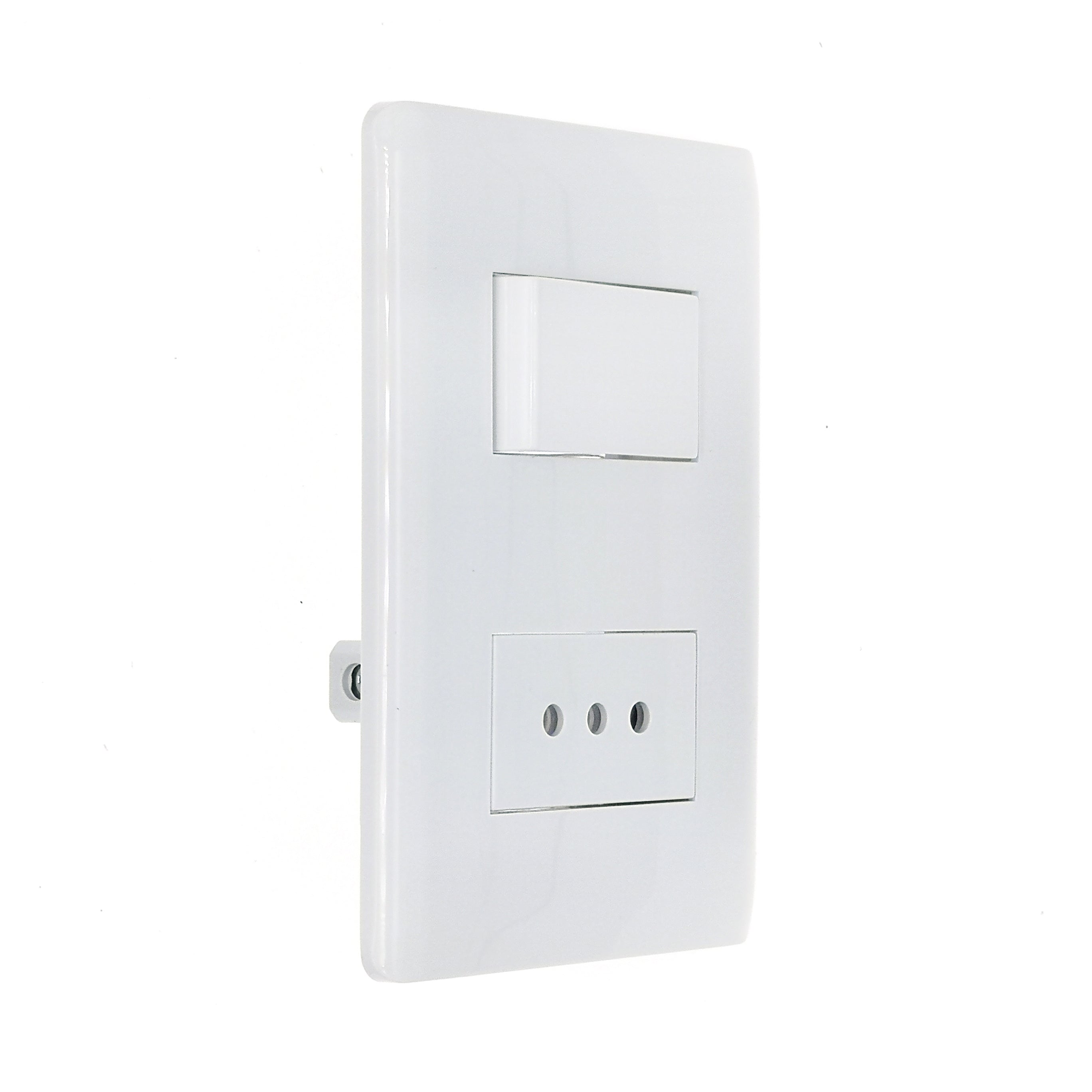 Interruptor Simple (9/12) + Enchufe Simple 10A 250V Stanford CLASICO