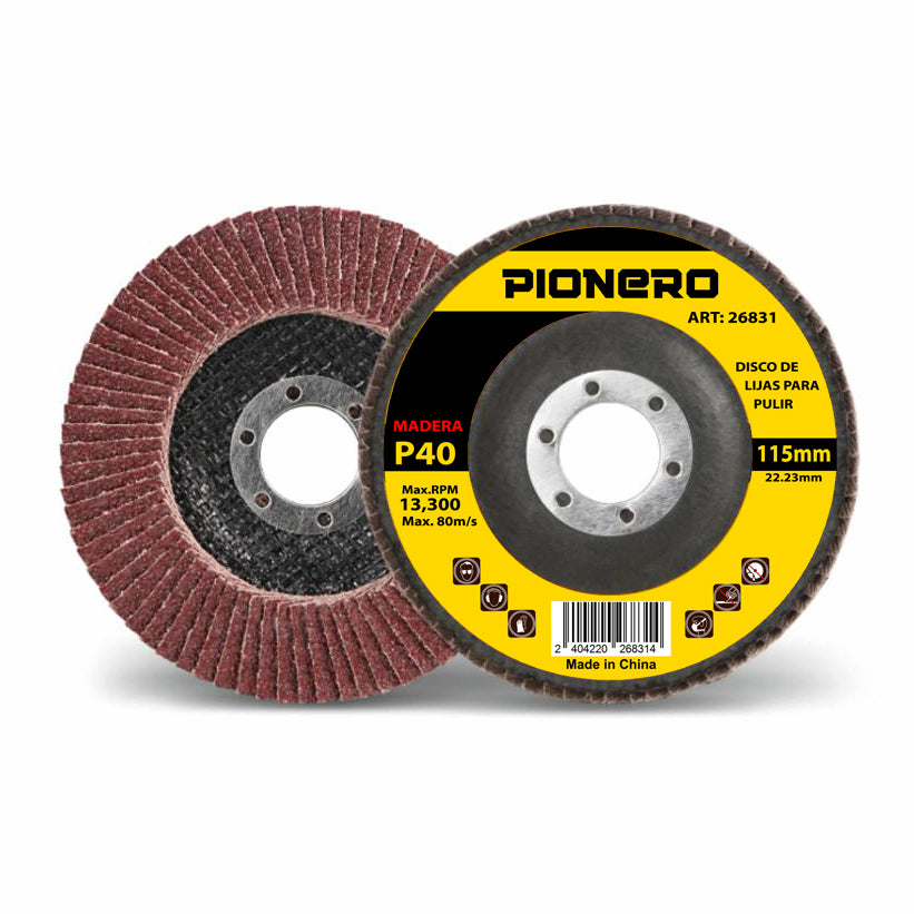 Disco lija flap P/Madera 115mm P40