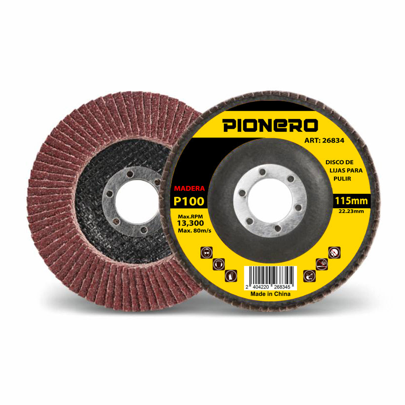 Disco lija flap P/Madera 115mm P100