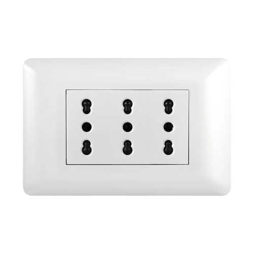 Enchufe Triplex Bipaso 10/16A 250V Stanford Blanco