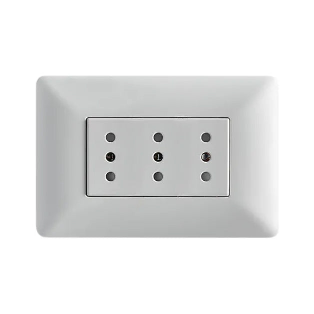 Enchufe Triple Punteado 10A 250V Stanford Blanco