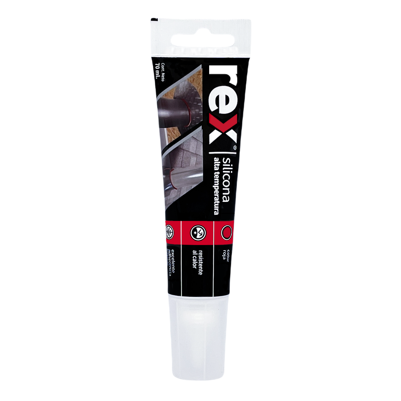 Silicona Alta Temperatura Negro Pomo 70 ML