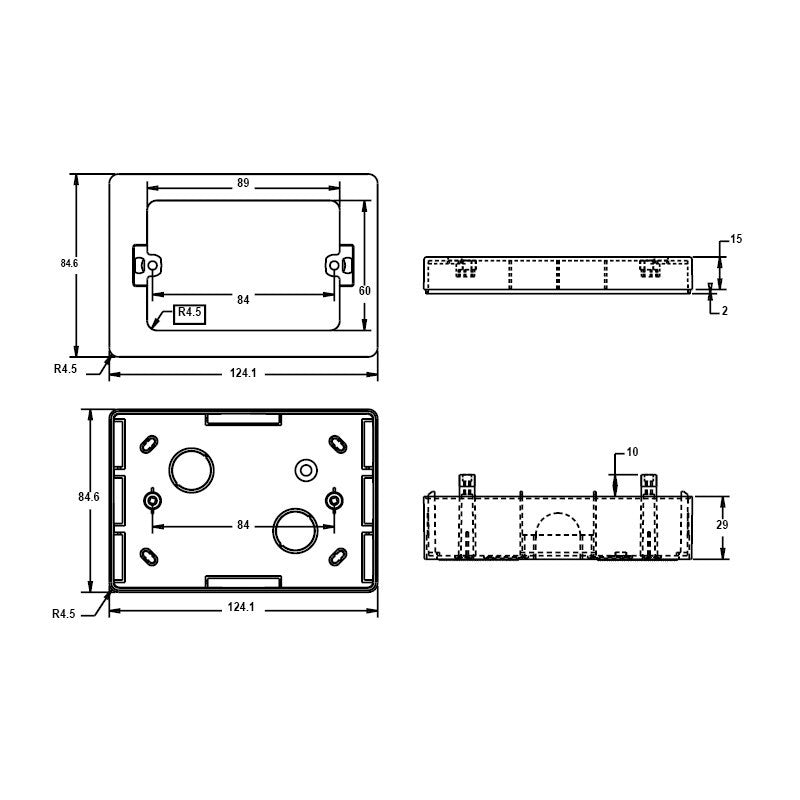 Caja chuqui PVC canal y tubo