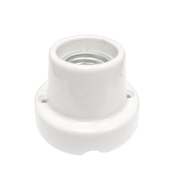 Portalámpara Base Recta de Loza Blanco Stanford