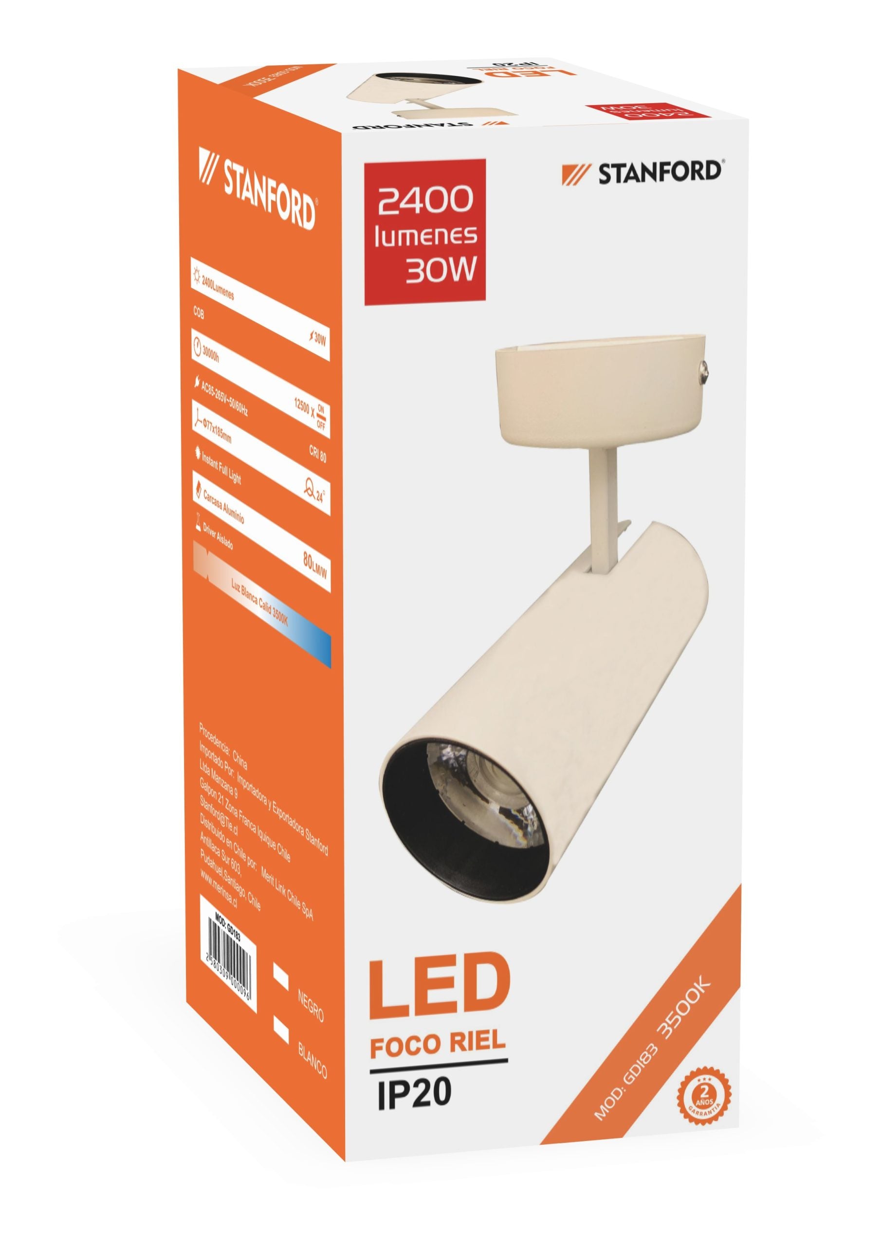 Foco Spot STANFORD 30W Blanco 3500K
