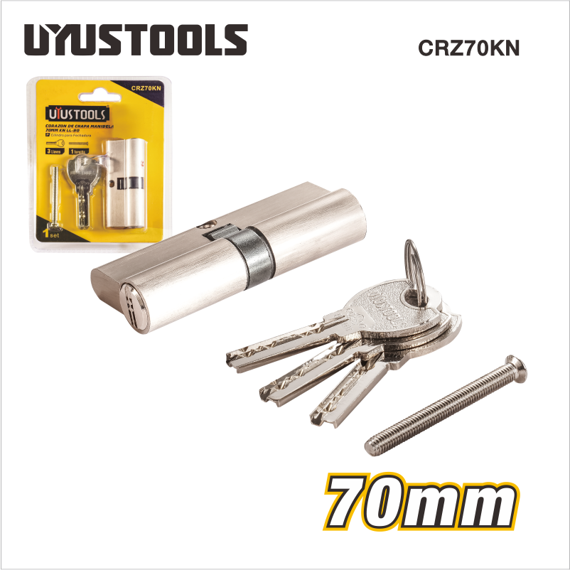 Cilindro de llave 70 mm Doble Cilindro