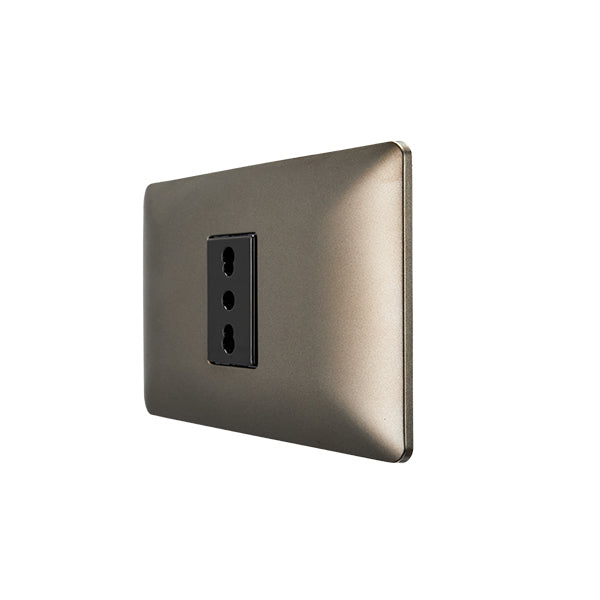 Enchufe Simple Bipaso 10A/16A 250V STANFORD Café
