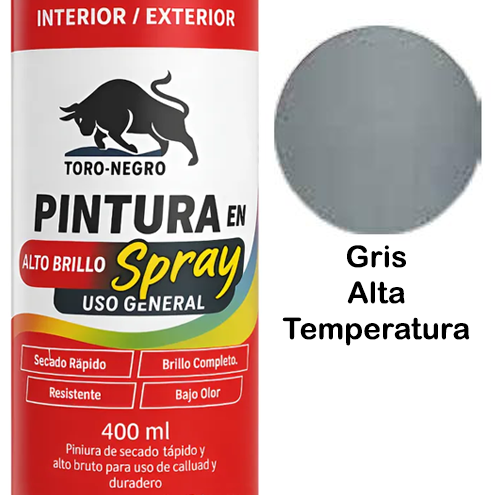 Pintura Spray Alta Temperadura Gris 400 ML