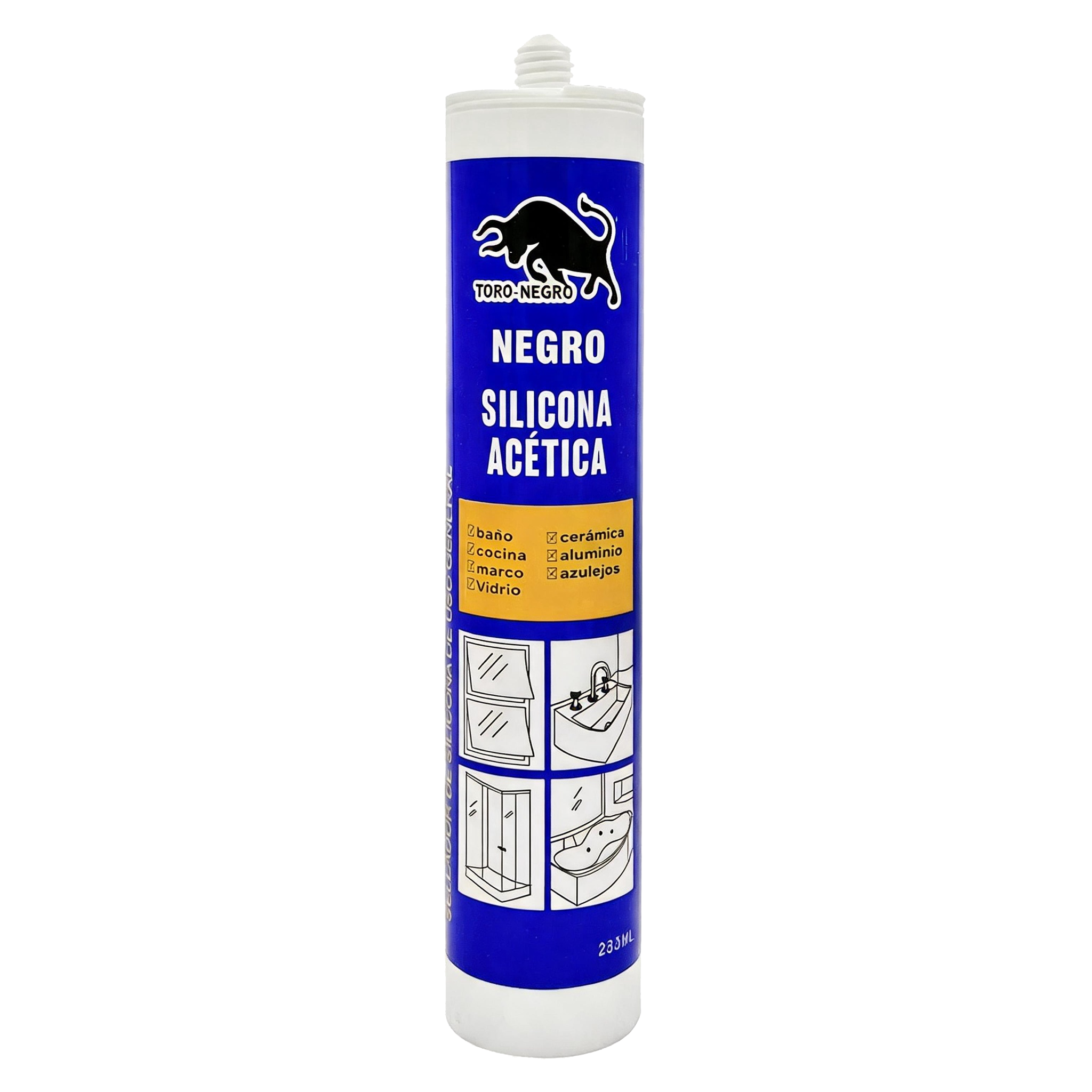 Silicona Acética Negro 280 ML