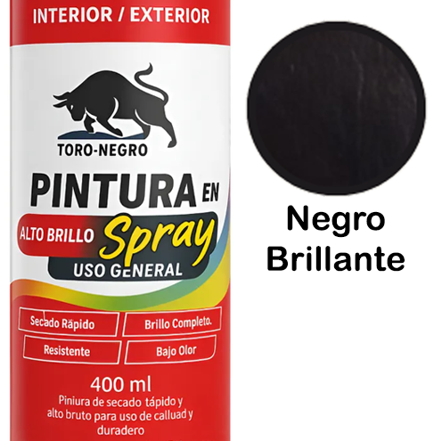 Pintura Spray Uso General Negro Brillante 400 ML