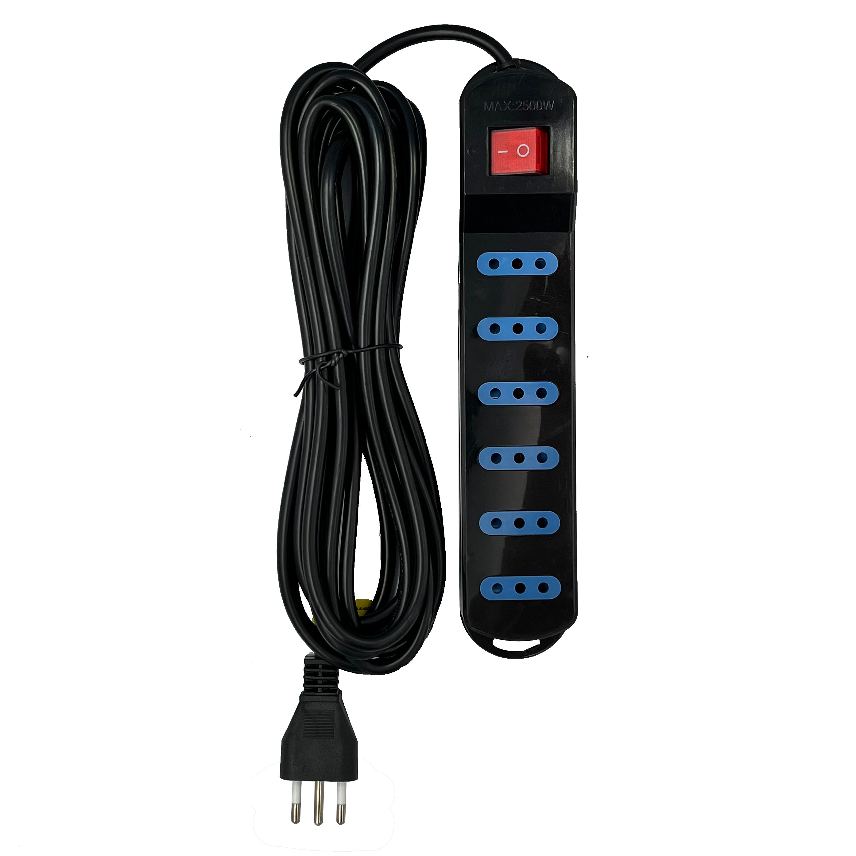 Alargador Múltiple Zapatilla 6 Tomas C/Interruptor 2P+T 5Mts Negro